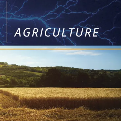 Blog header image that shows the RONK logo and agriculture with a photo of a field in the background