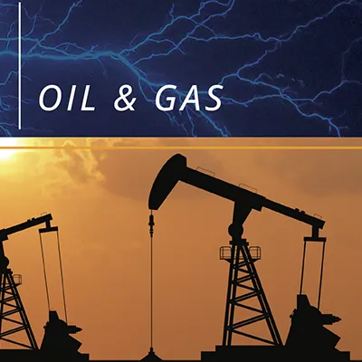 RONK logo on an oil field background. 