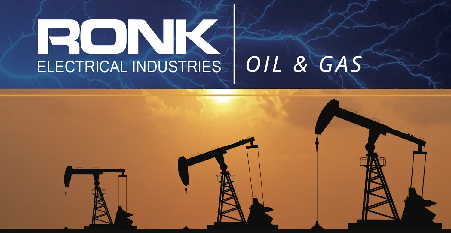 RONK logo on an oil field background. 
