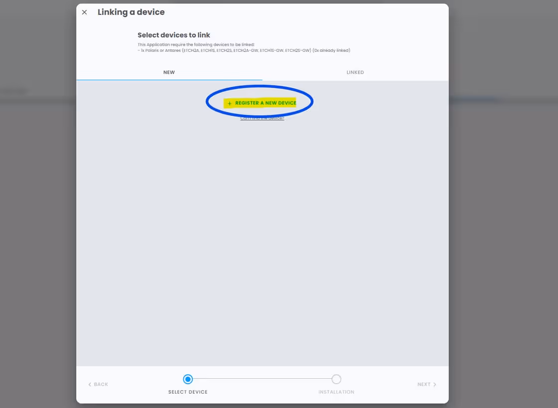 register new device