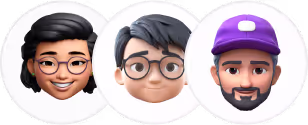 team avatars in heading