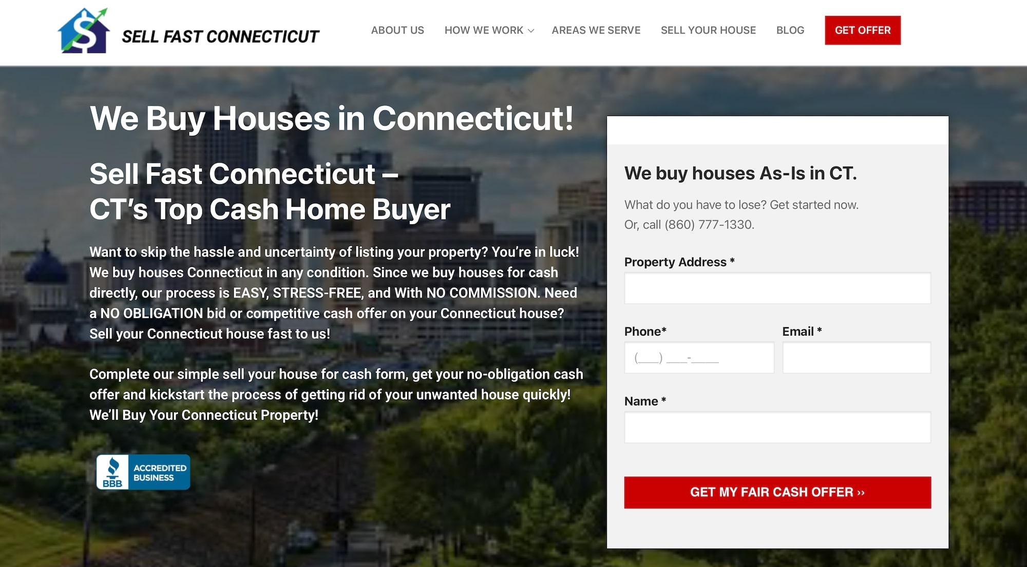Sell Fast Connecticut homepage