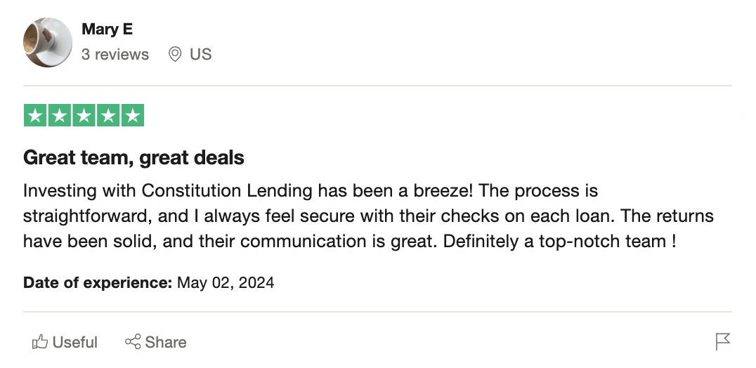 Constitution Lending review: Great team, great deals