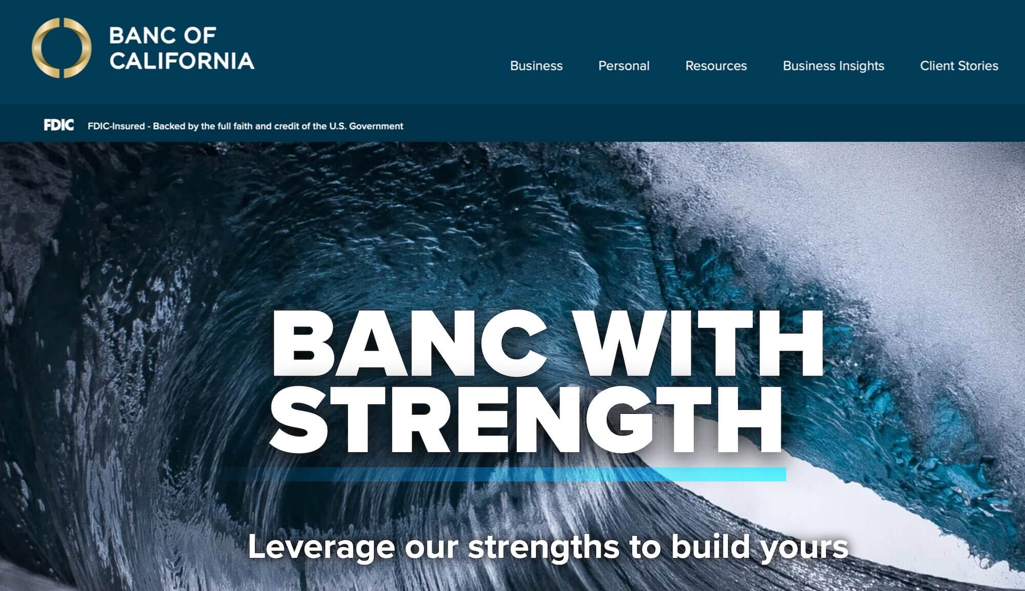 Banc of California homepage: Banc with Strength