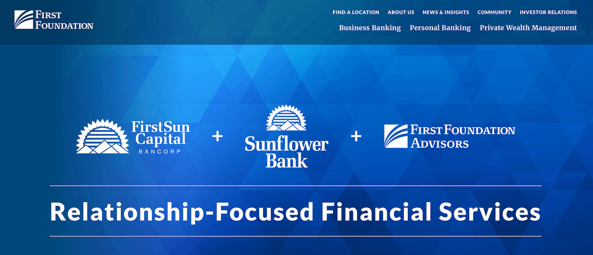 First Foundation Bank homepage: Relationship-Focused Financial Services