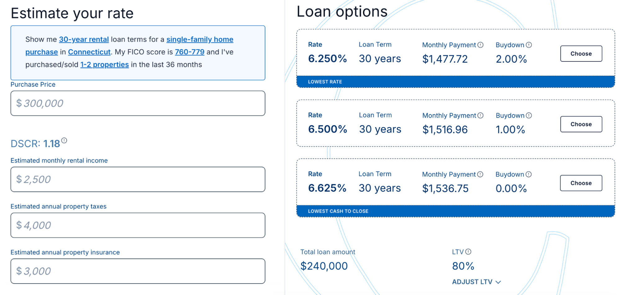 Estimate your rate and loan options