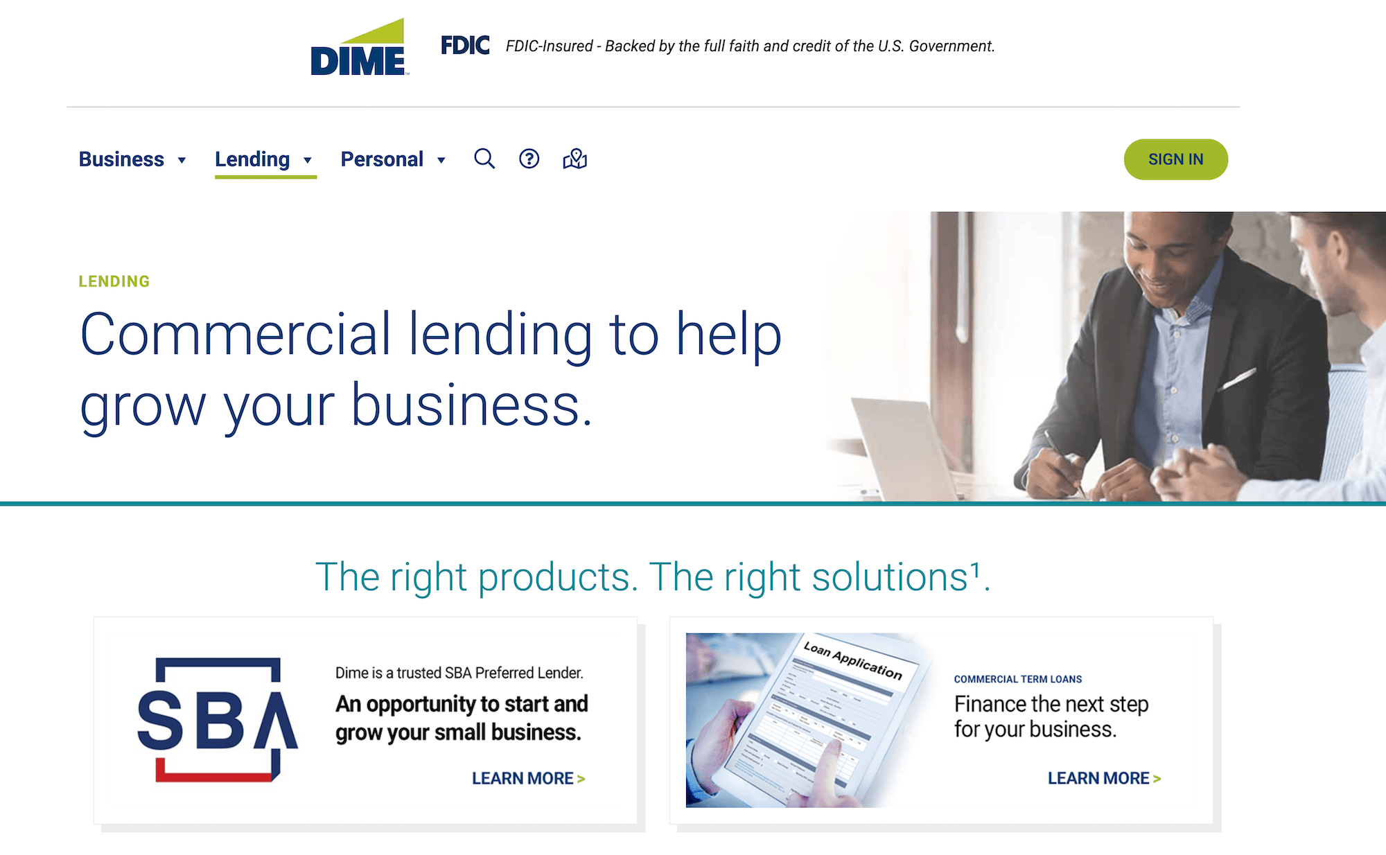 Dime Community Bank homepage: Commercial lending to help grow your business.