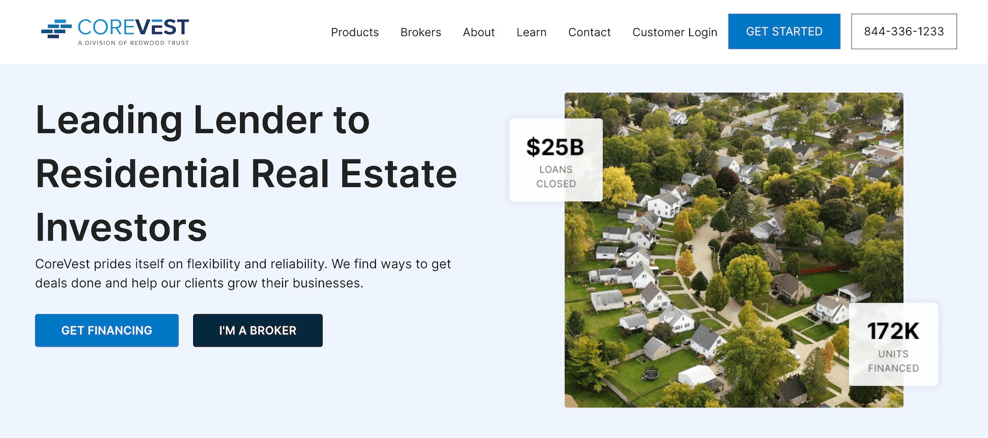 CoreVest Finance homepage: Leading Lender to Residential Real Estate Investors