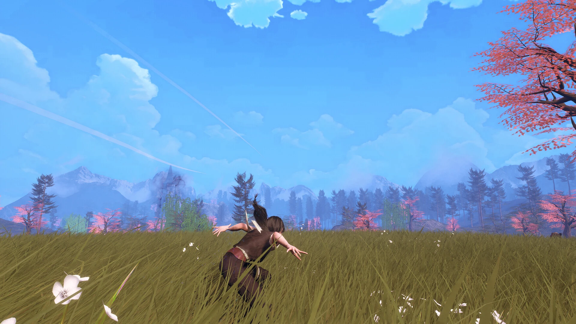 Running through open field