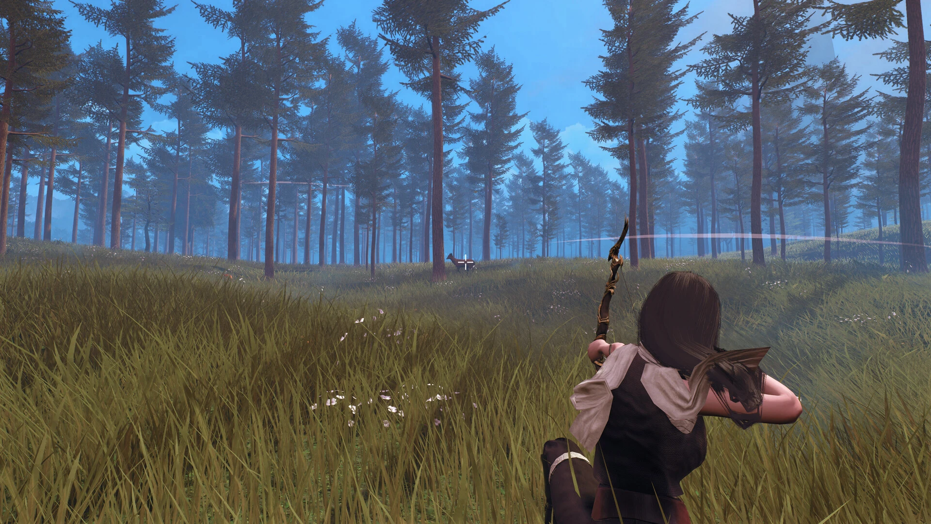 Bow combat in forest