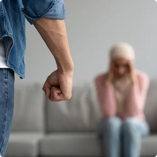 A domestic violence victim helped by a housing officer