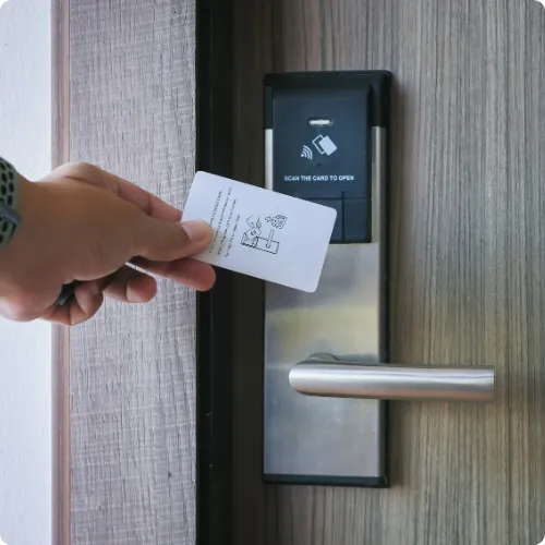 A hotel worker threatened with a knife