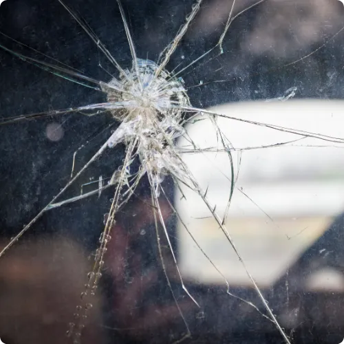 A window was smashed by social housing resident