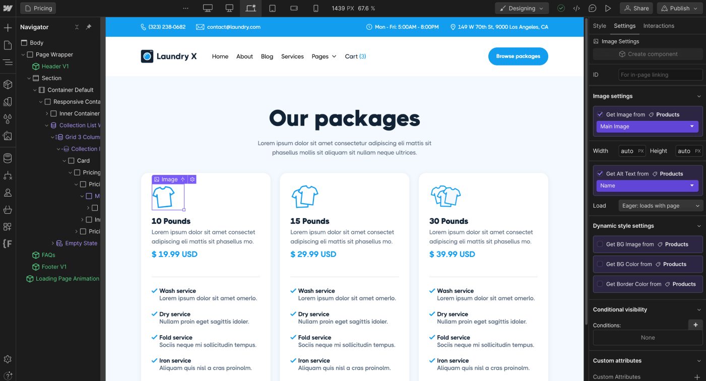 Ecommerce Content - Laundry X Webflow Template