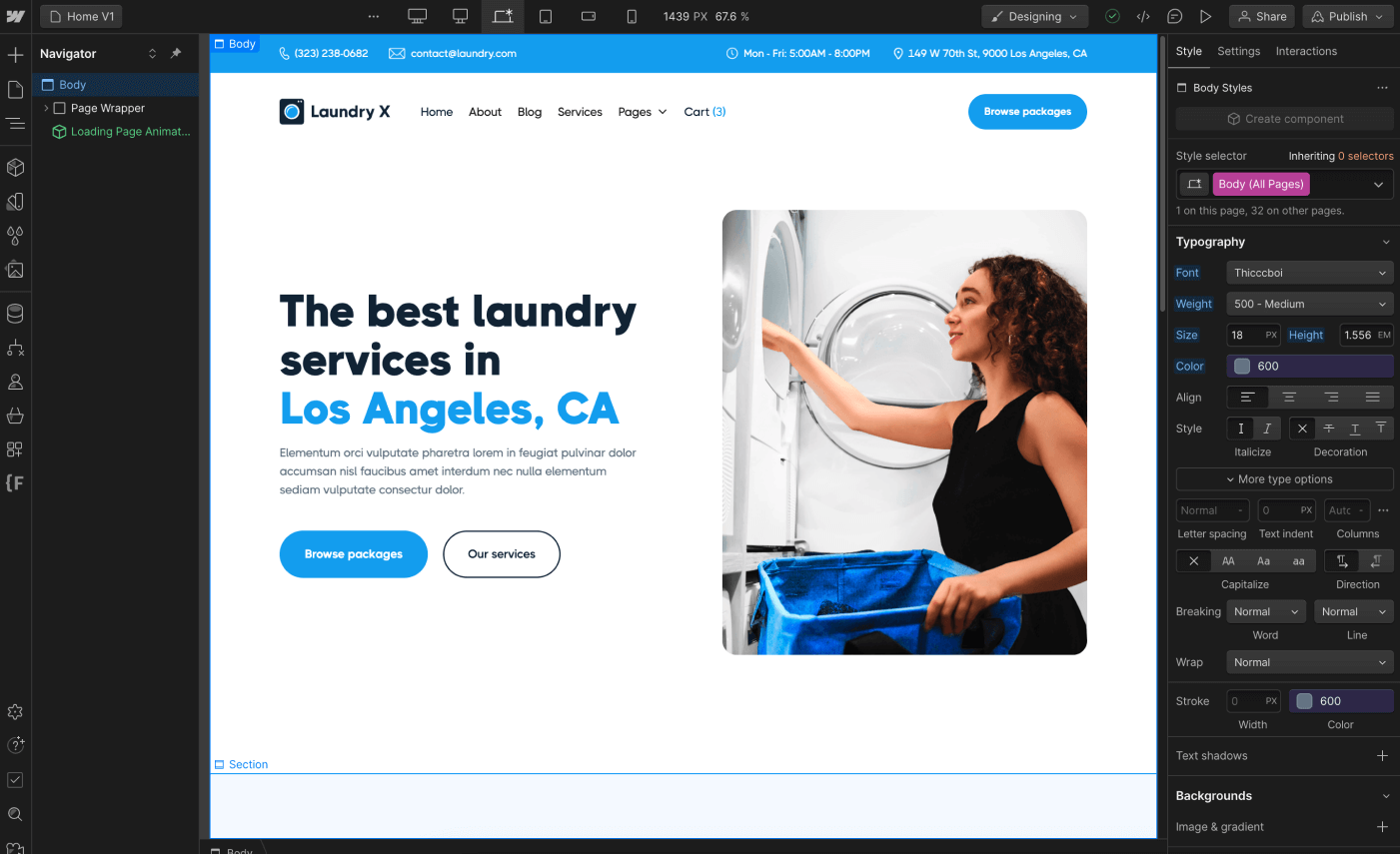 Typography - Laundry X Webflow Template