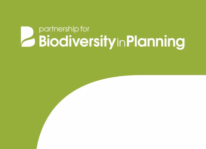 The Biodiversity in Planning logo on a green and white background