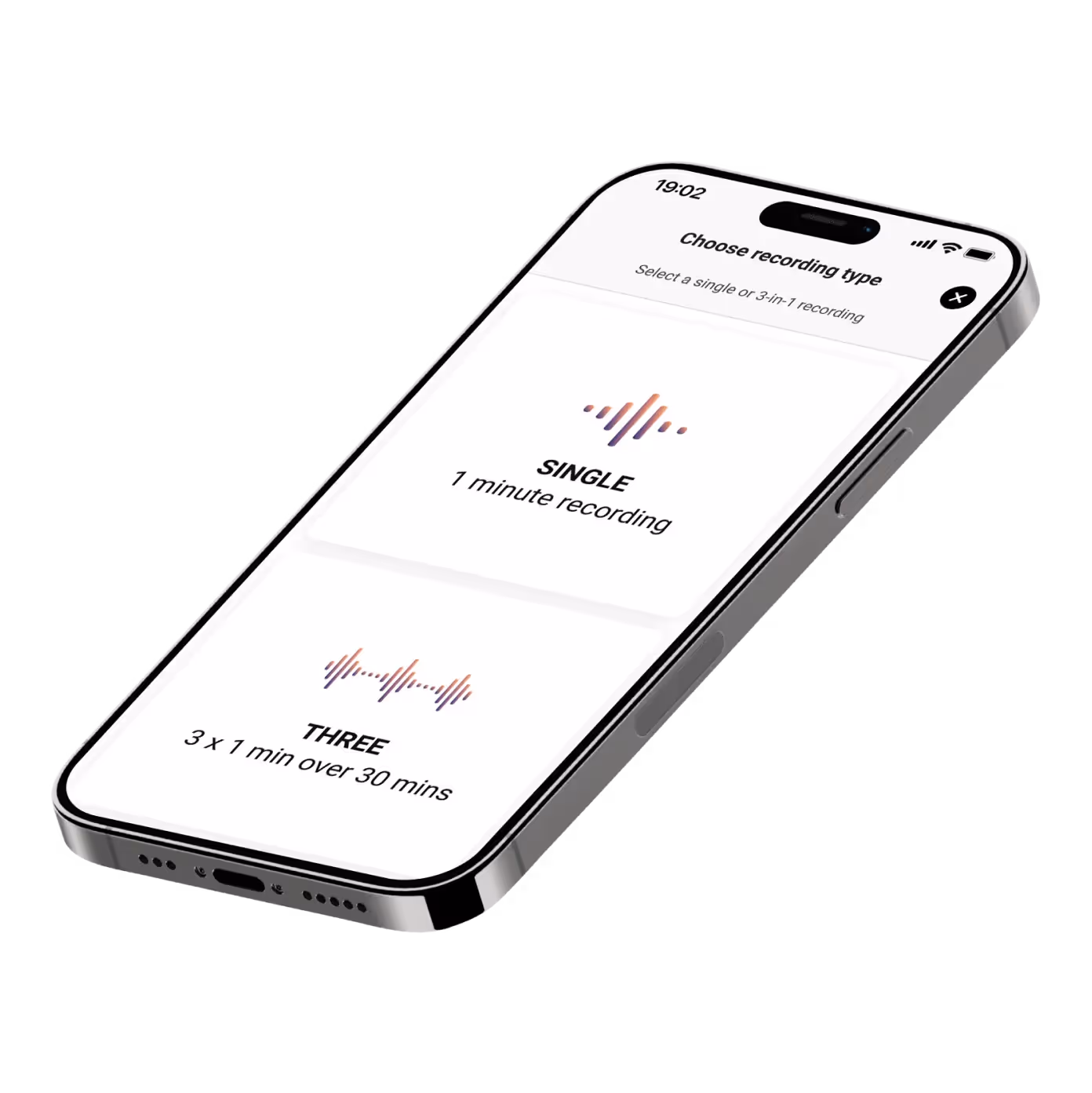 A phone showing the Dawn Chorus app with choices to record once or 3 times.