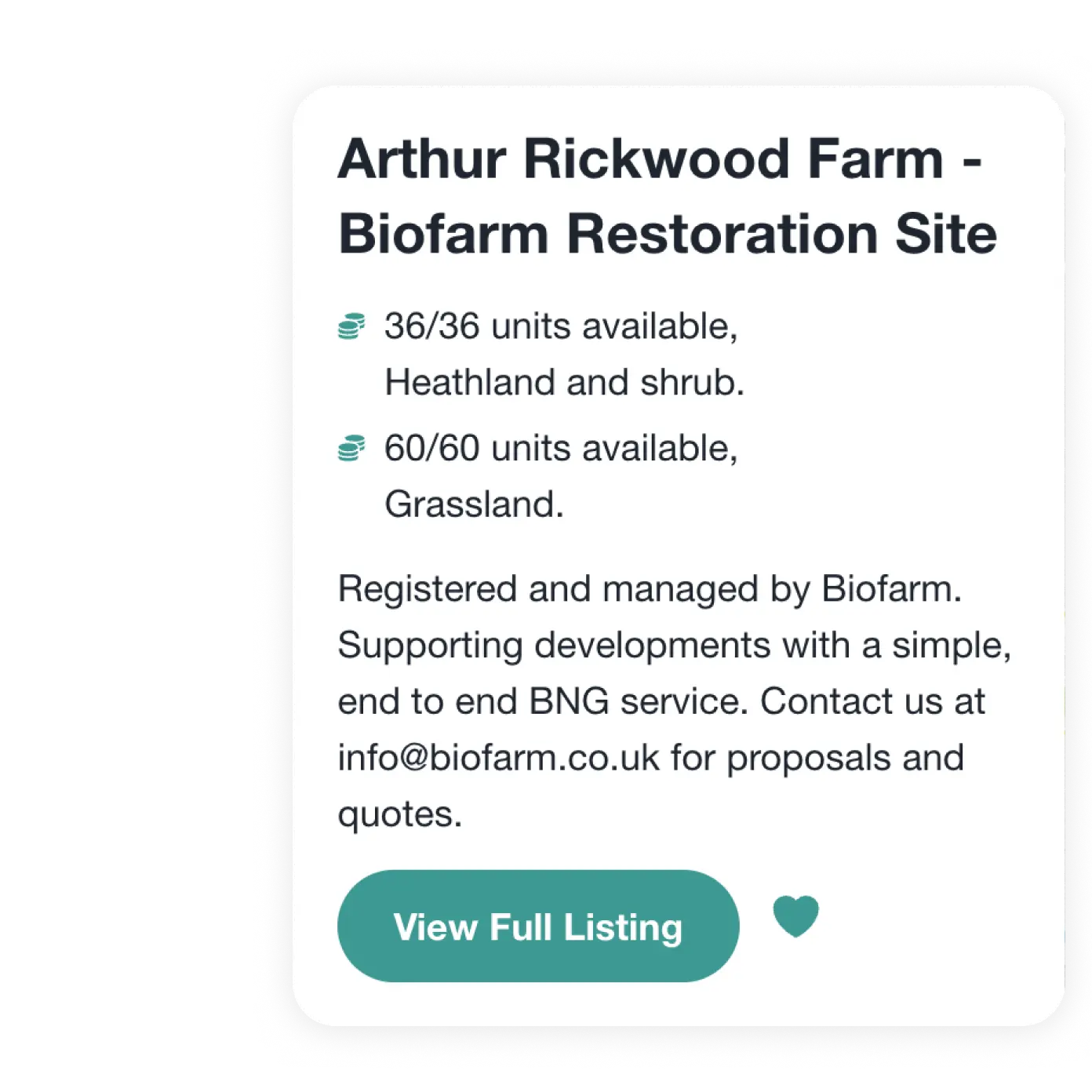 A popup from the ETP website showing site details
