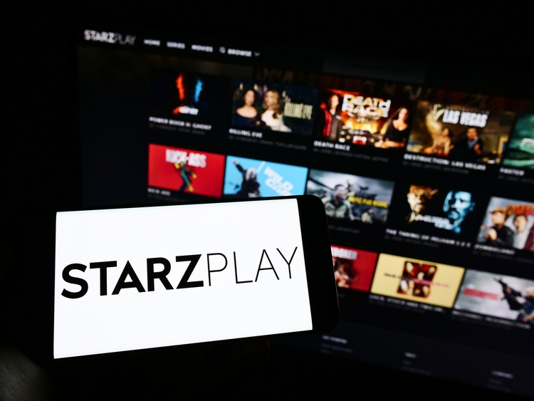 STARZPLAY media marketing interface displayed on devices with streaming content
