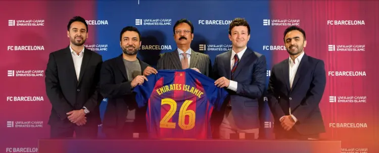 Sports Marketing partnership between Emirates Islamic and FC Barcelona showcasing co-branded card launch and fan engagement strategy in the UAE.