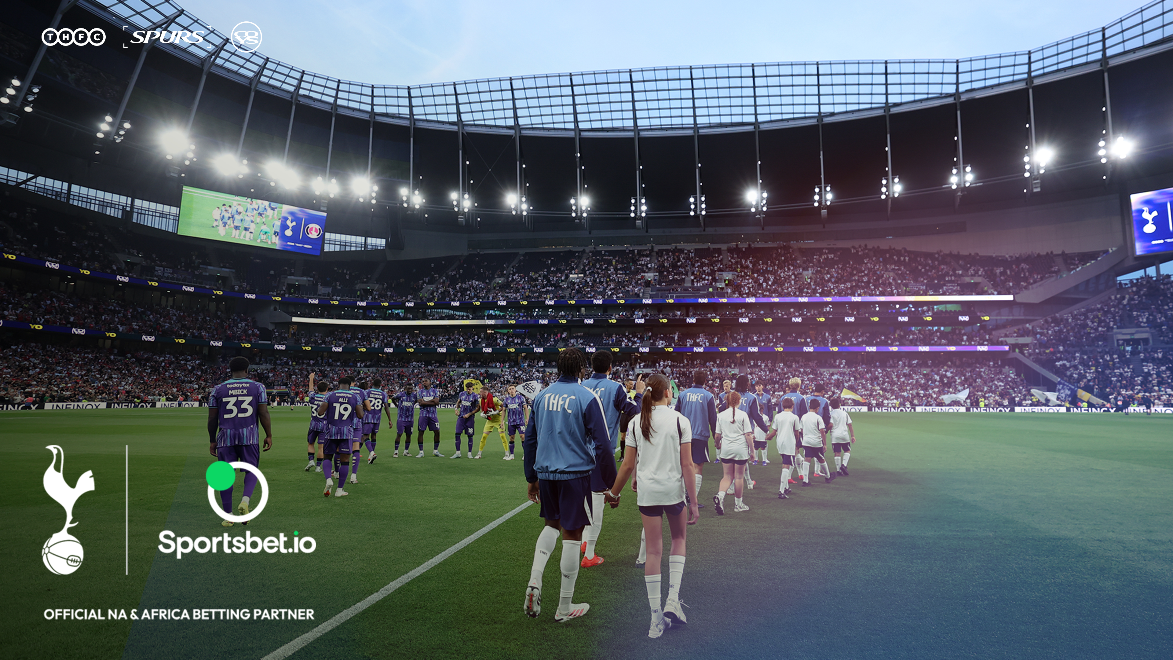 Tottenham Hotspur and Sportsbet.io partnership announcement graphic for the new regional sports betting deal