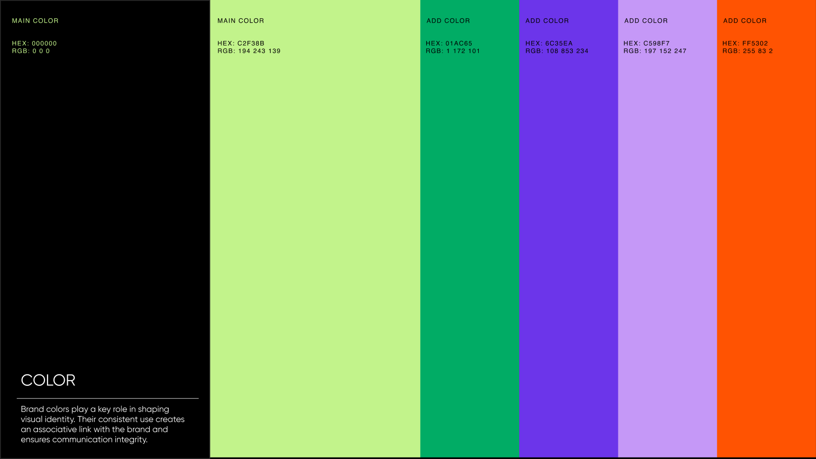 MAIN CHARACTER color palette