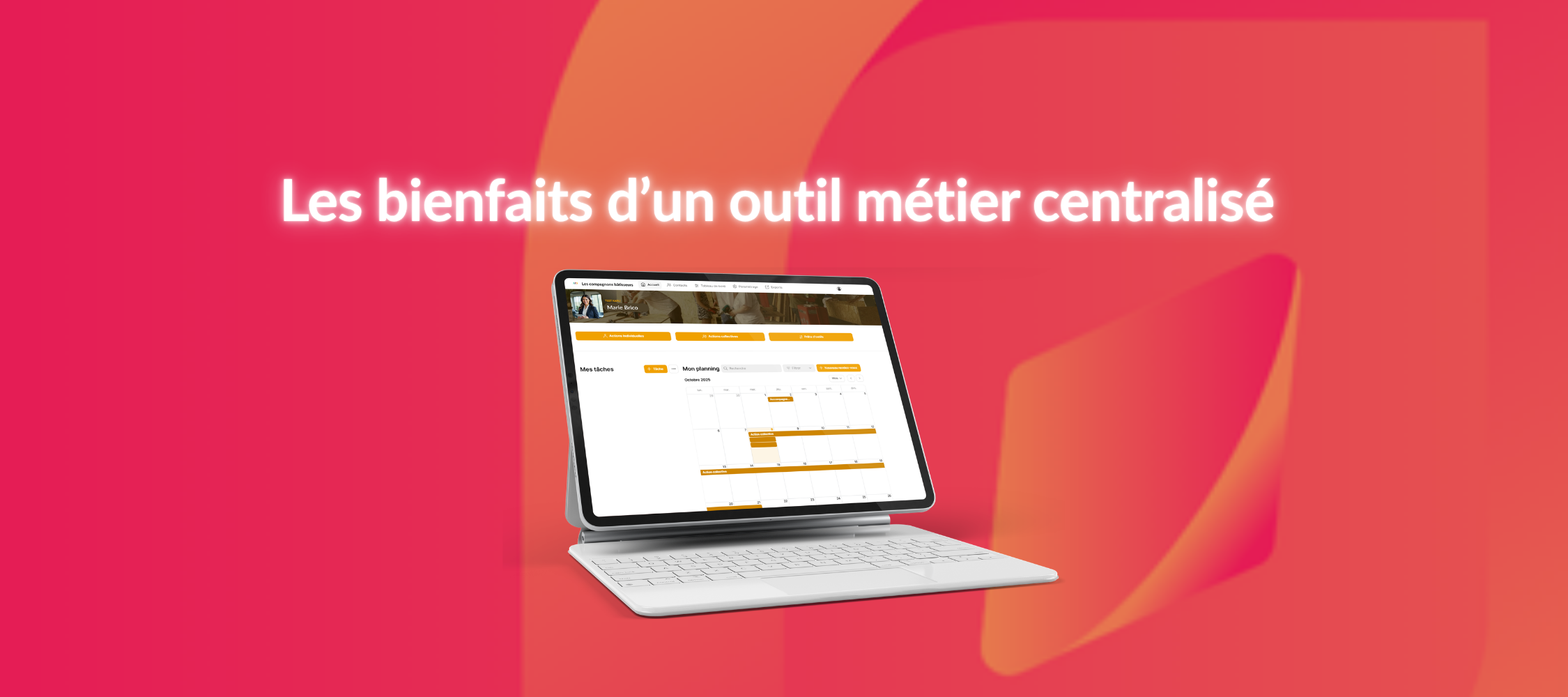 Illustration des avantages d’un outil métier centralisé pour productivité et sérénité au travail.