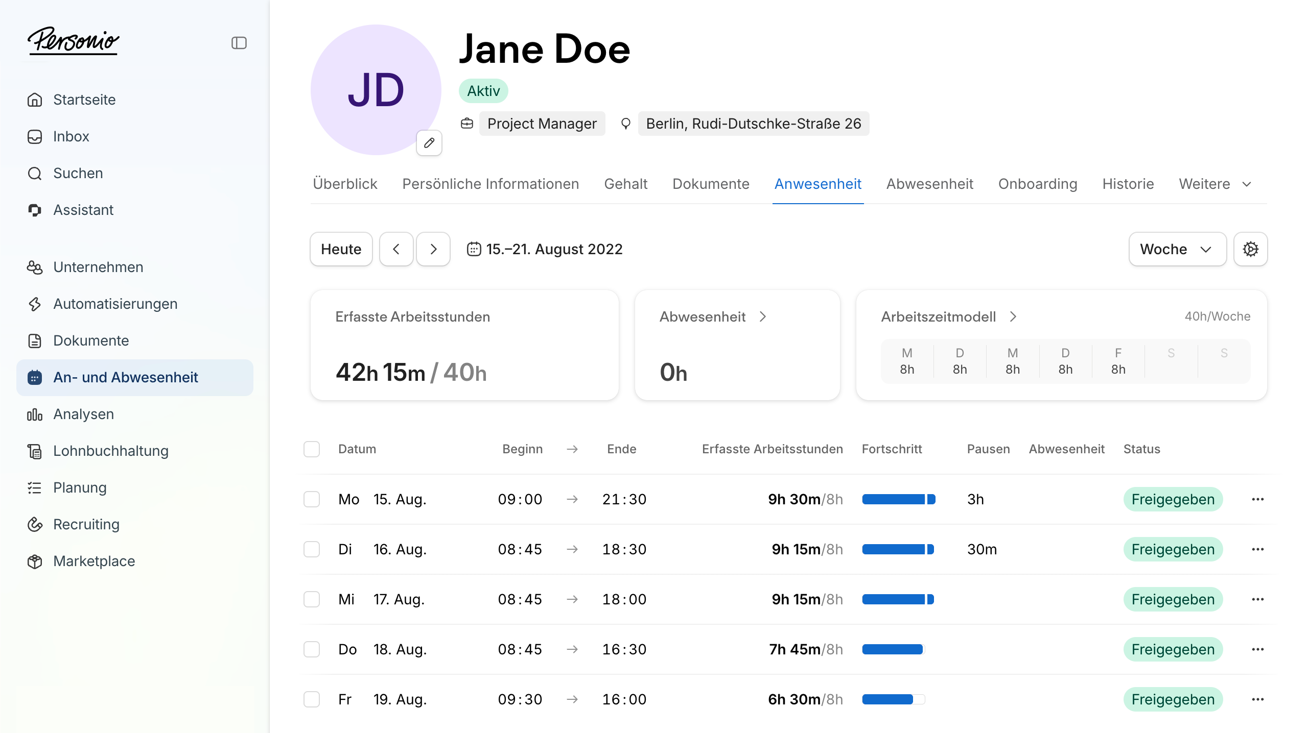 Screenshot eines Budget-Explorers mit Projektübersicht, Umsätzen, Kosten, kalkuliertem Projektertrag und Marge als Balkendiagramm.