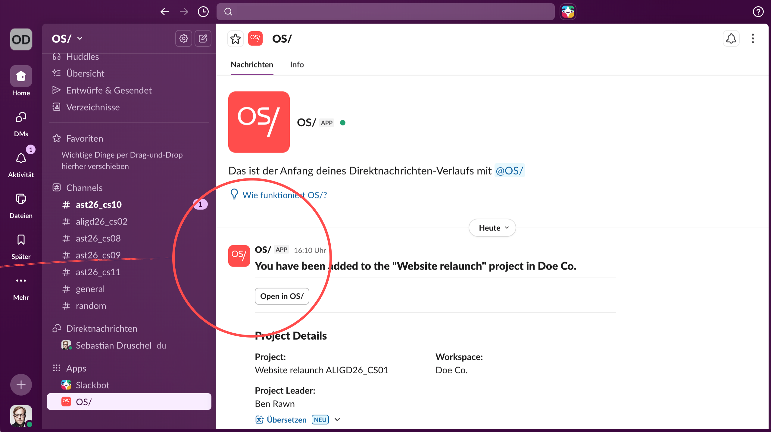 Projektübersicht mit ID, Fortschritt, Status, Team, Umsatz, verrechneten Kosten, tatsächlichen Kosten, Staff, Freelancer, Vendor und Gewinn in einer Budget-Tabelle.