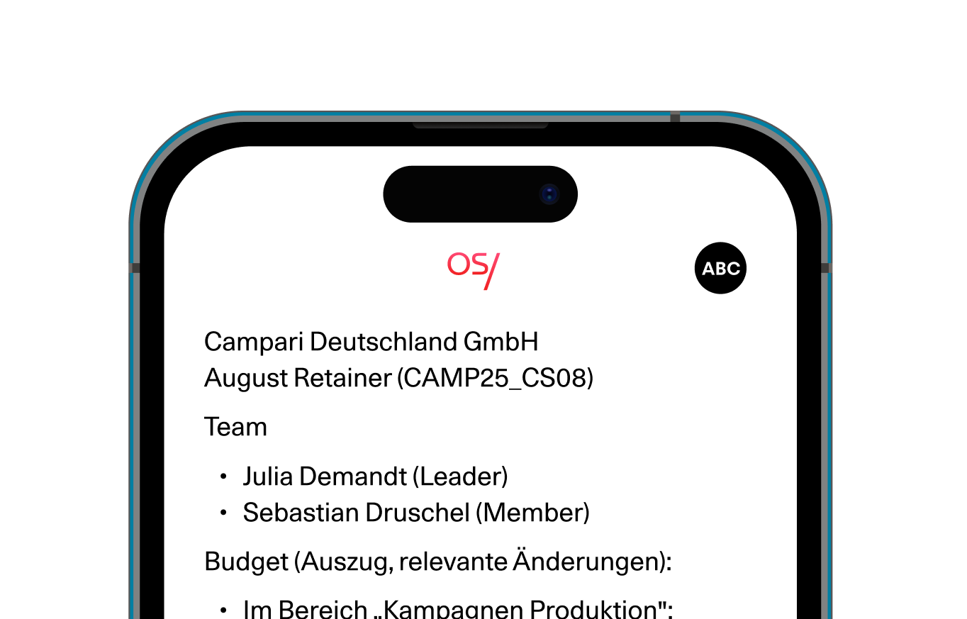 Screenshot eines Budget-Explorers mit Projektübersicht, Umsätzen, Kosten, kalkuliertem Projektertrag und Marge als Balkendiagramm.