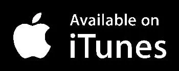 Apple iTunes logo in black and white with 'Available on iTunes' text