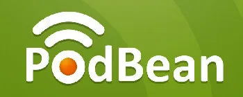 PodBean logo with wireless signal icon and orange dot