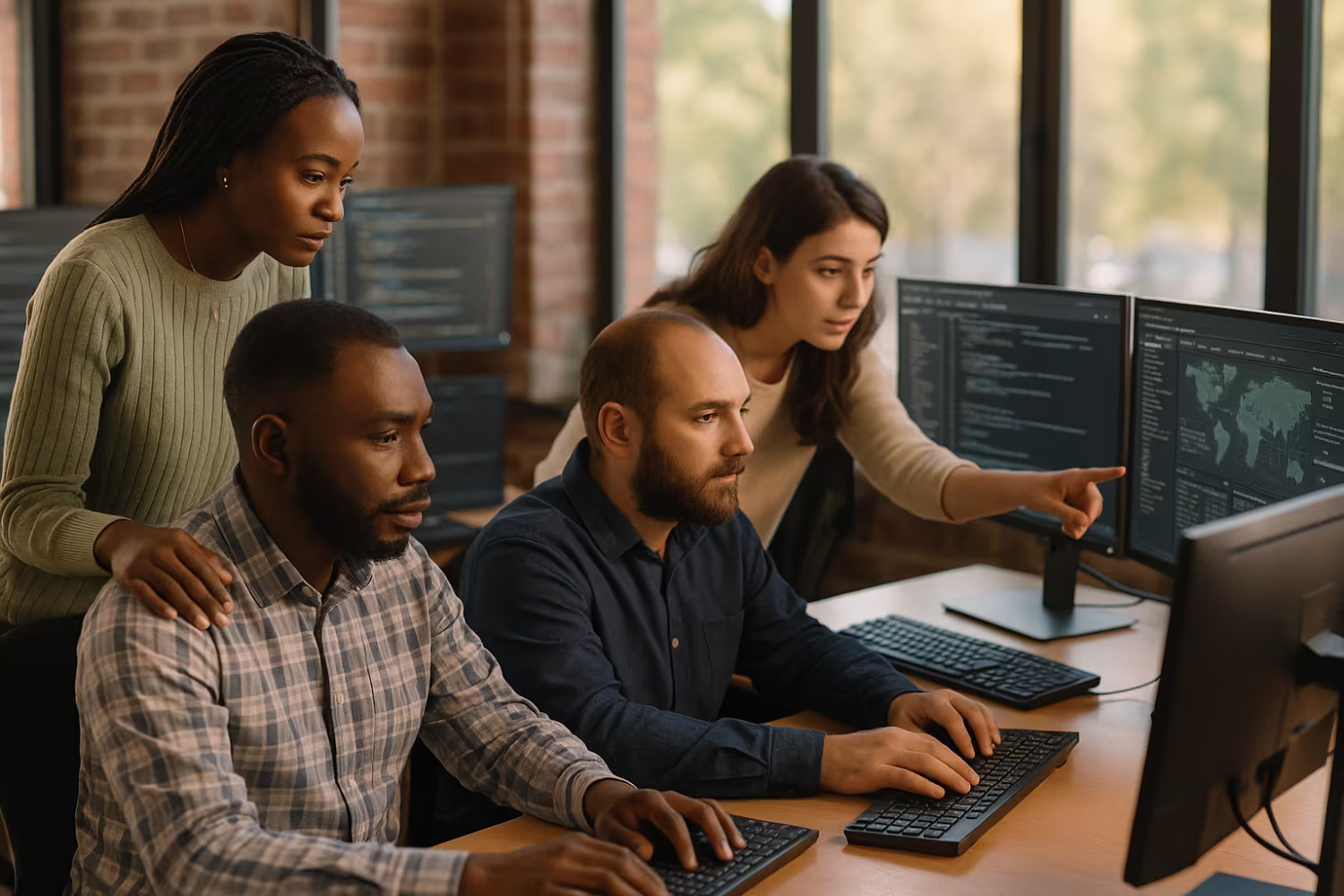 Diverse team conducting Azure disaster recovery testing