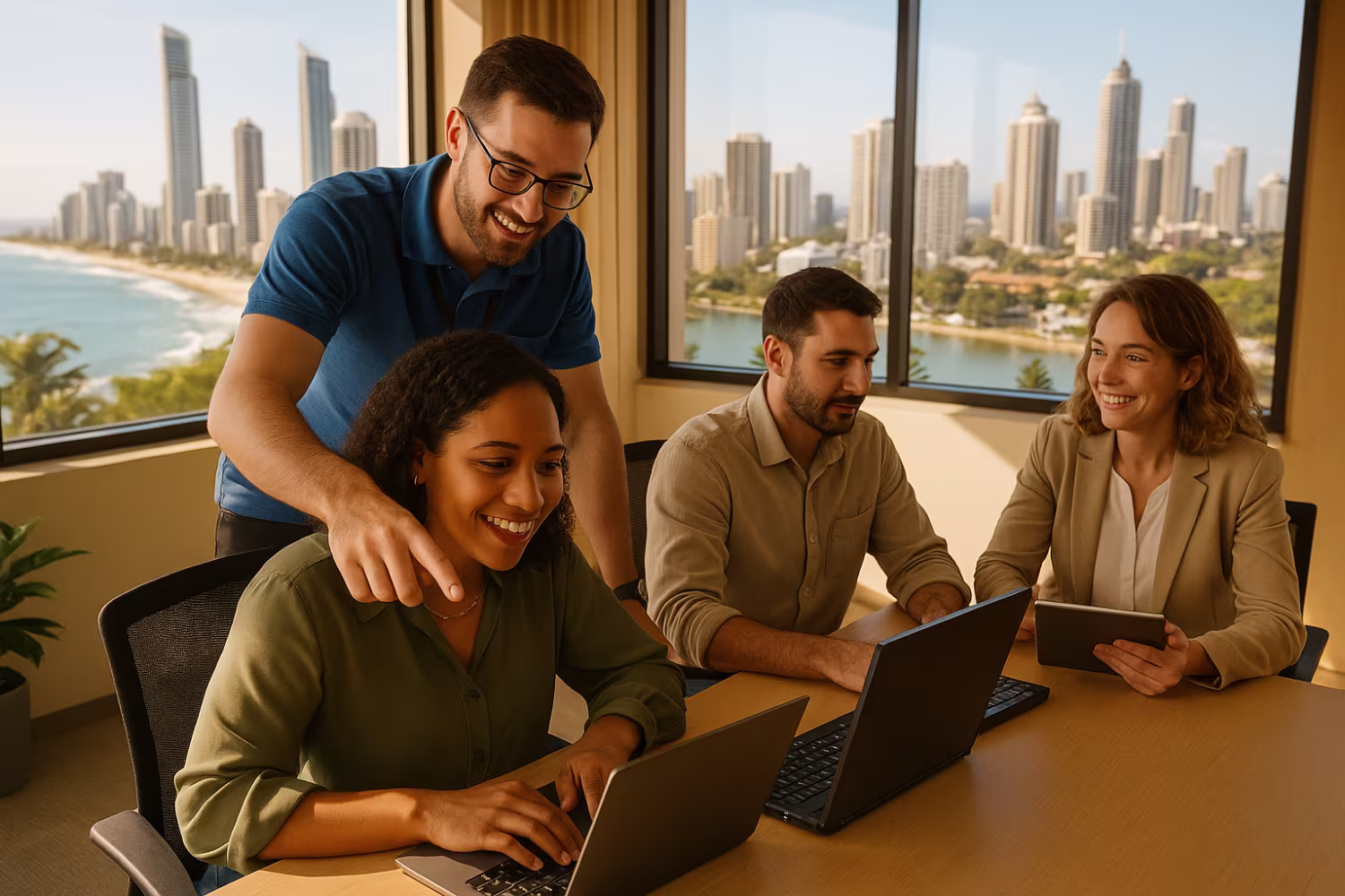 Small business tech support teamwork