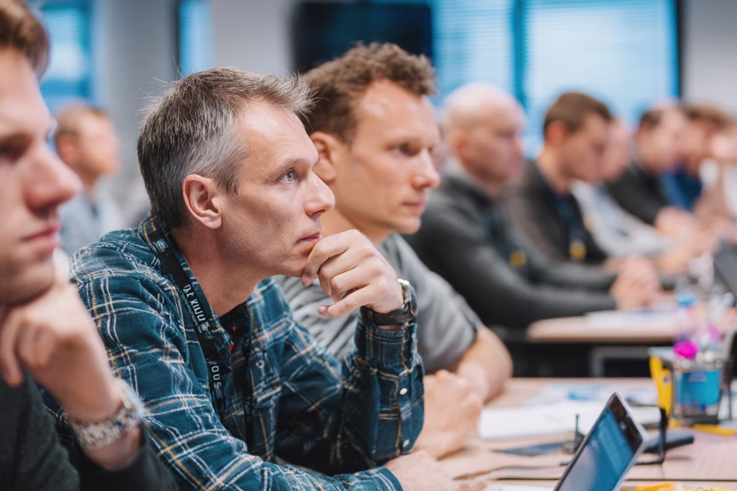 Employees during cyber security awareness training