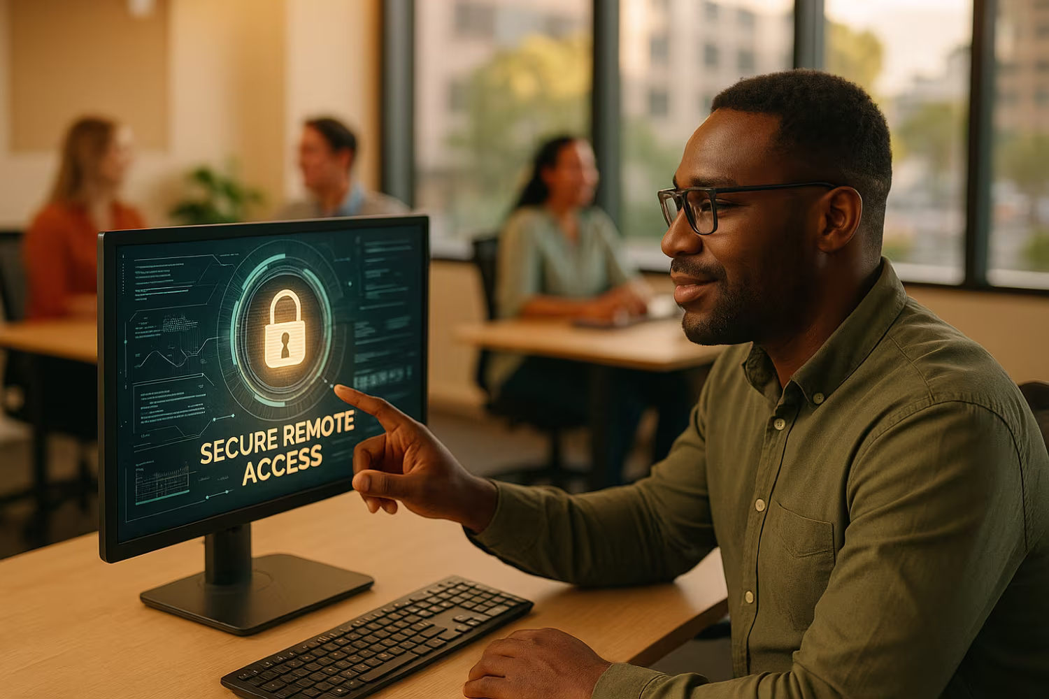 IT professional using secure remote access