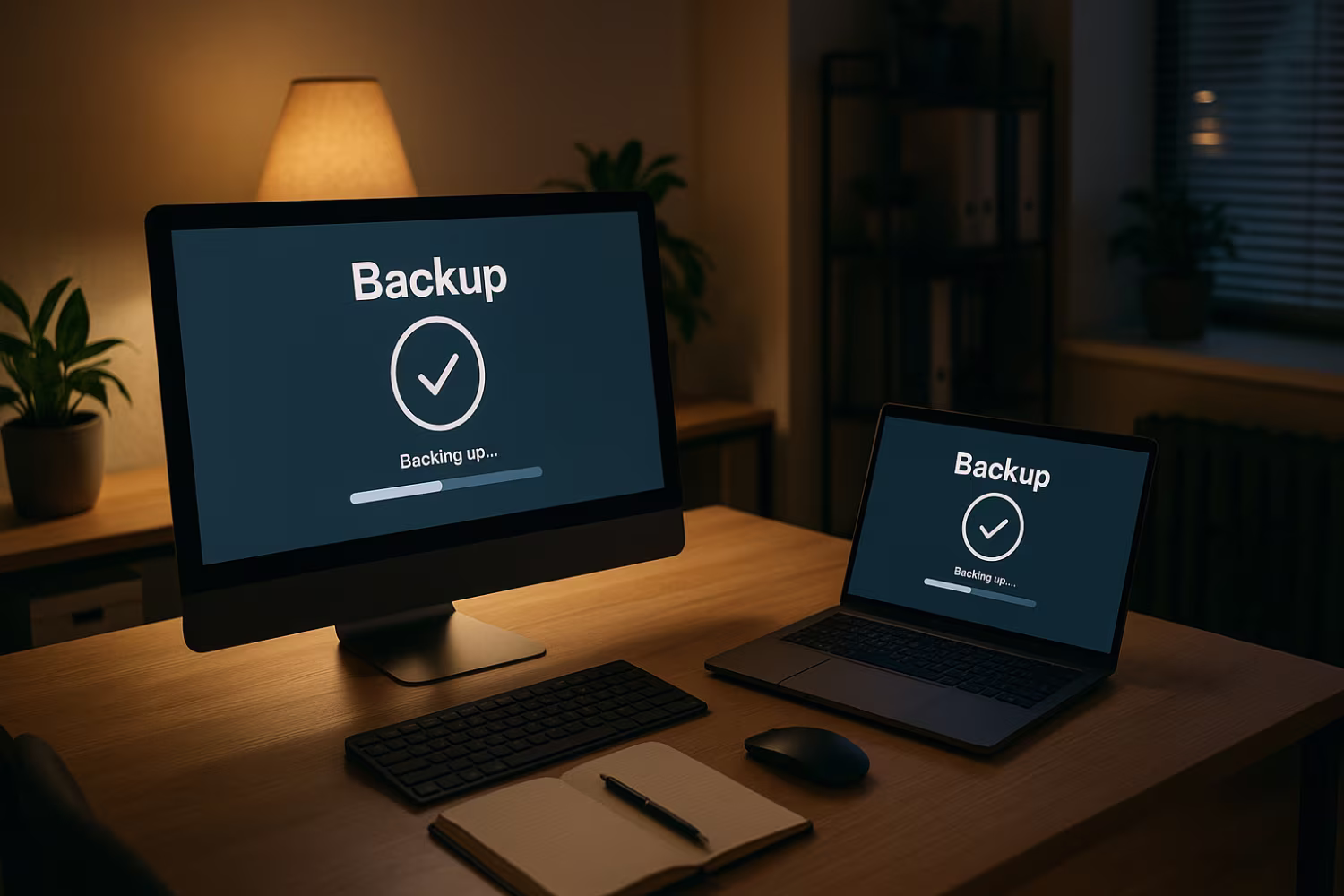 Modern office performing data backup service
