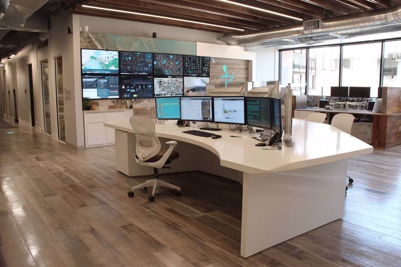 Bright modern automated IT support desk