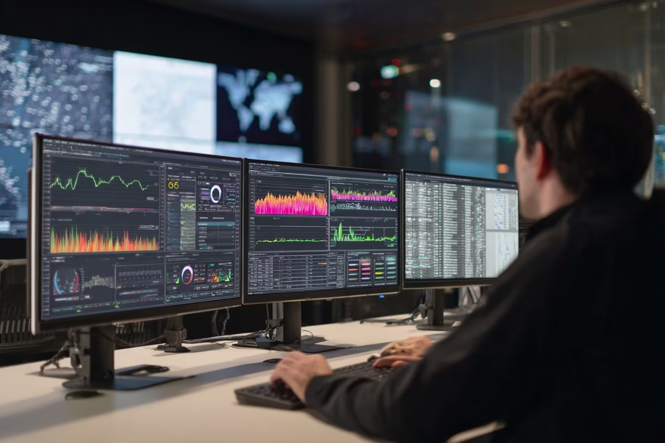 IT professional conducting morning system evaluation