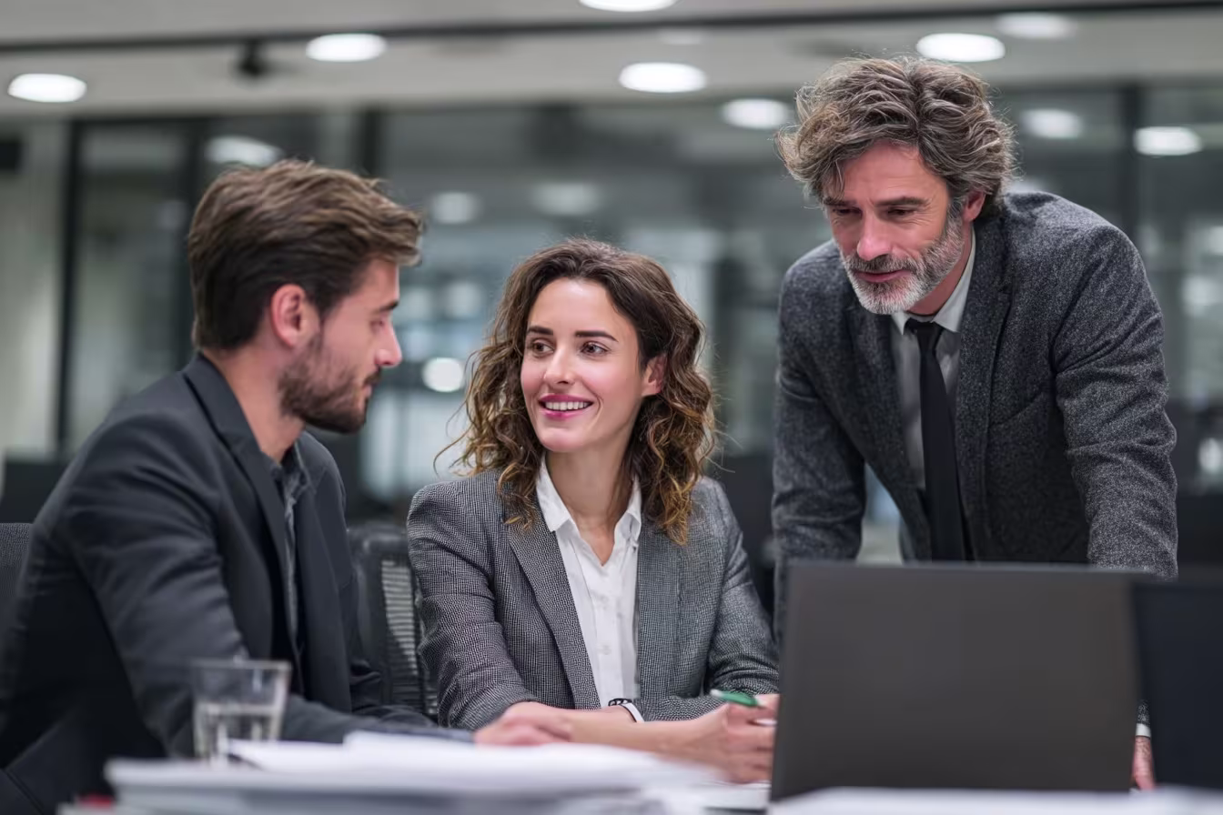 Team discussing cyber liability coverage