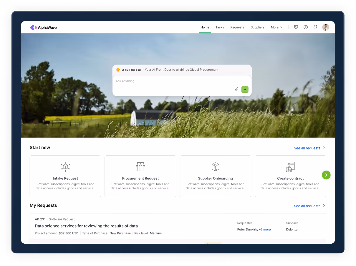 ORO Dashboard Mockup