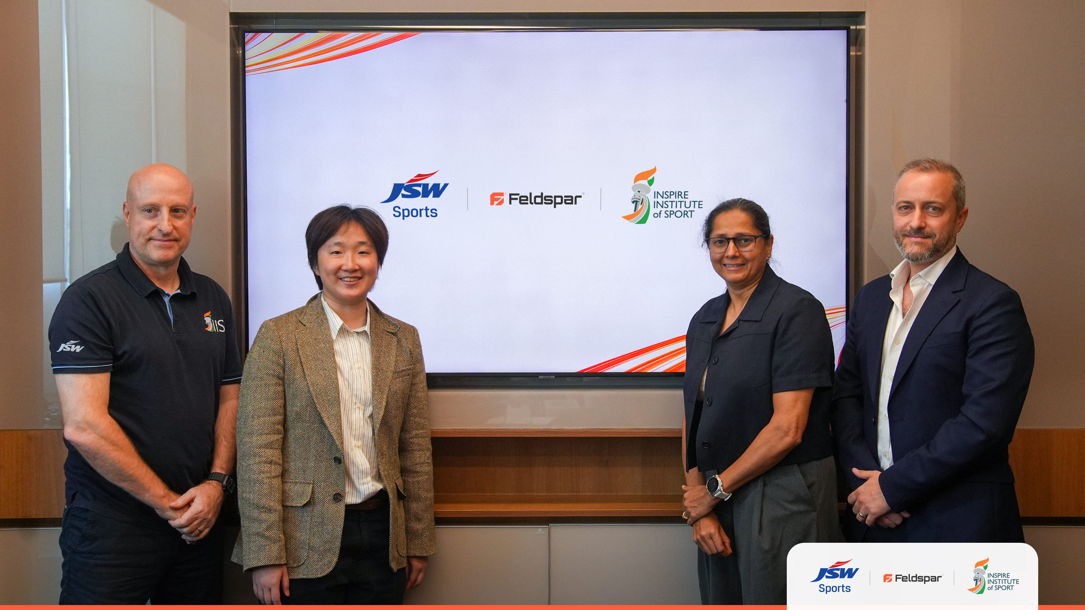 Gary Hall, High Performance Director, Inspire Institute of Sport; Alvina Chen Founder, Feldspar; Manisha Malhotra, President, Inspire Institute of Sport; Tim Godfrey, Board Member, Feldspar. (Pictured: L-R)