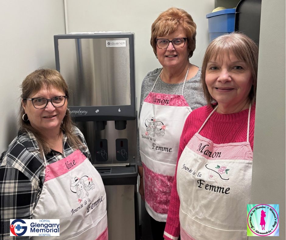 Three members from Journée de la Femme Alexandria pictured with the new ice machine