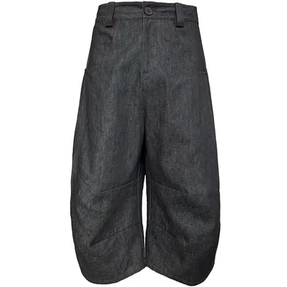 JCAESAR Long Pleat Denim Shorts