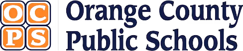 Orange County Public Schools logo with colorful square letters