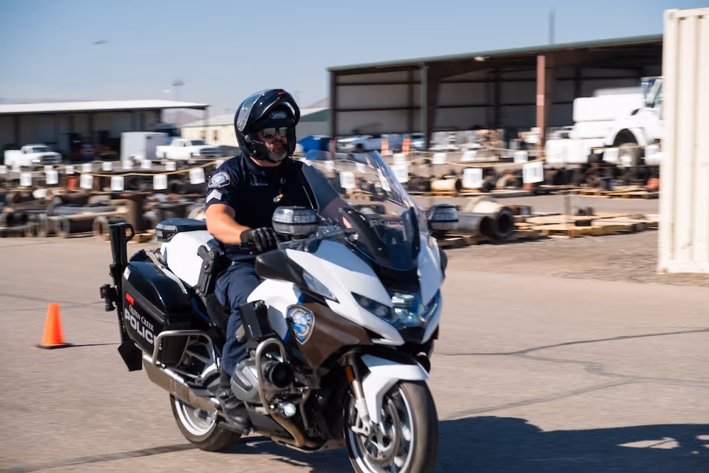 officer on his motor cycle