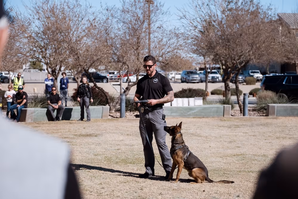 male K9 officer with a dog