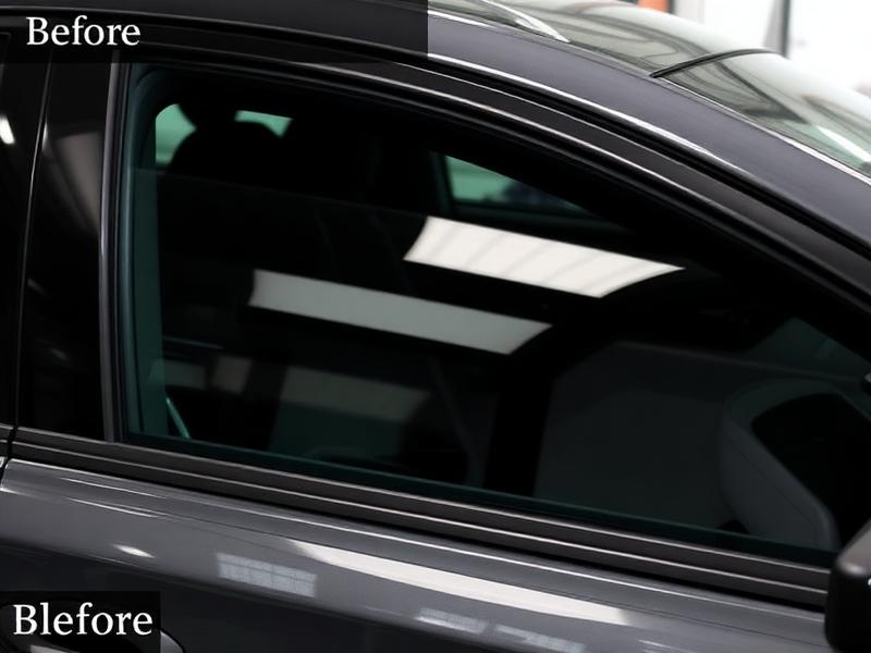 Car with professional window tinting
