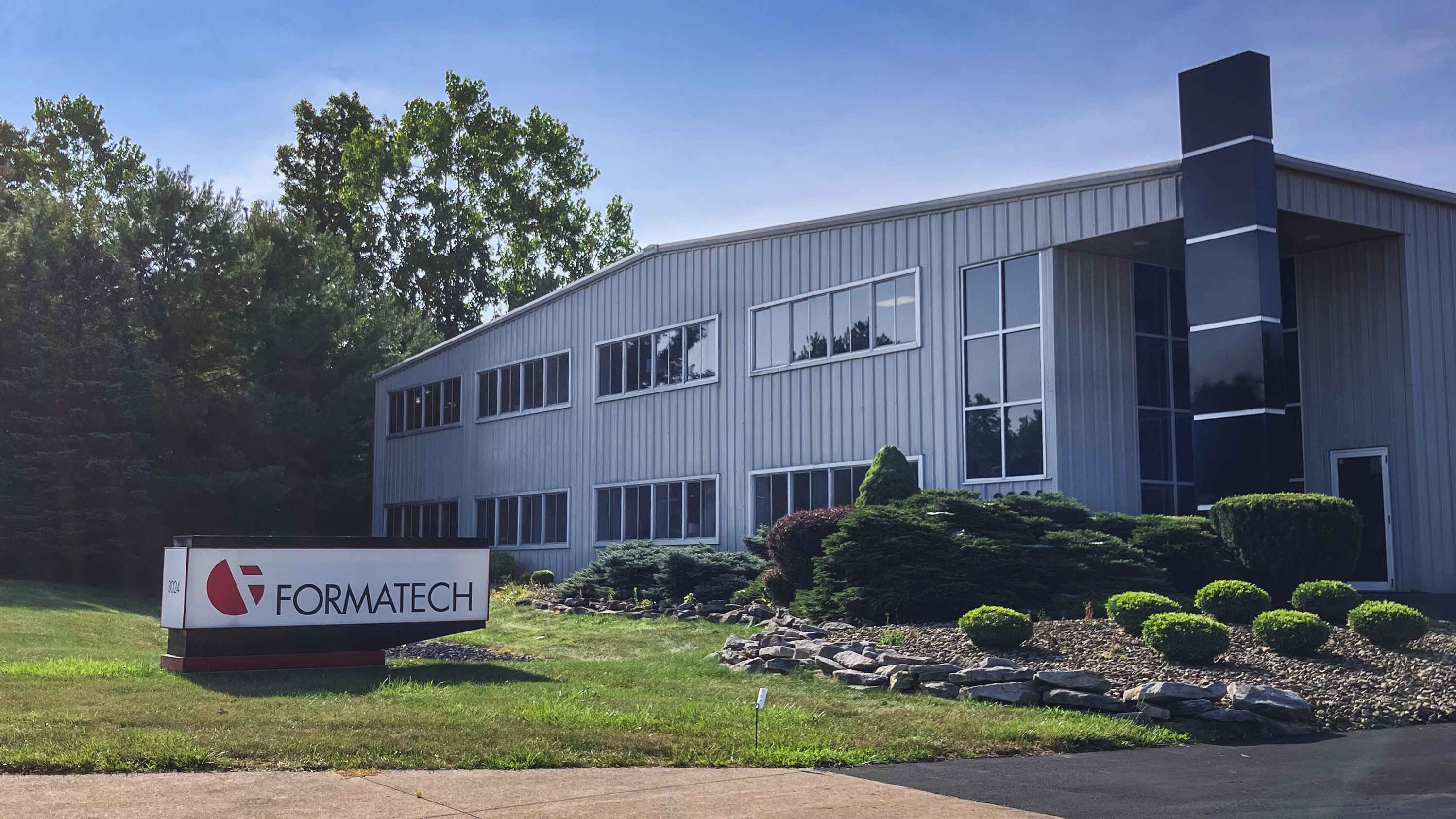 Exterior view of Formatech's headquarters in Brunswick Ohio.