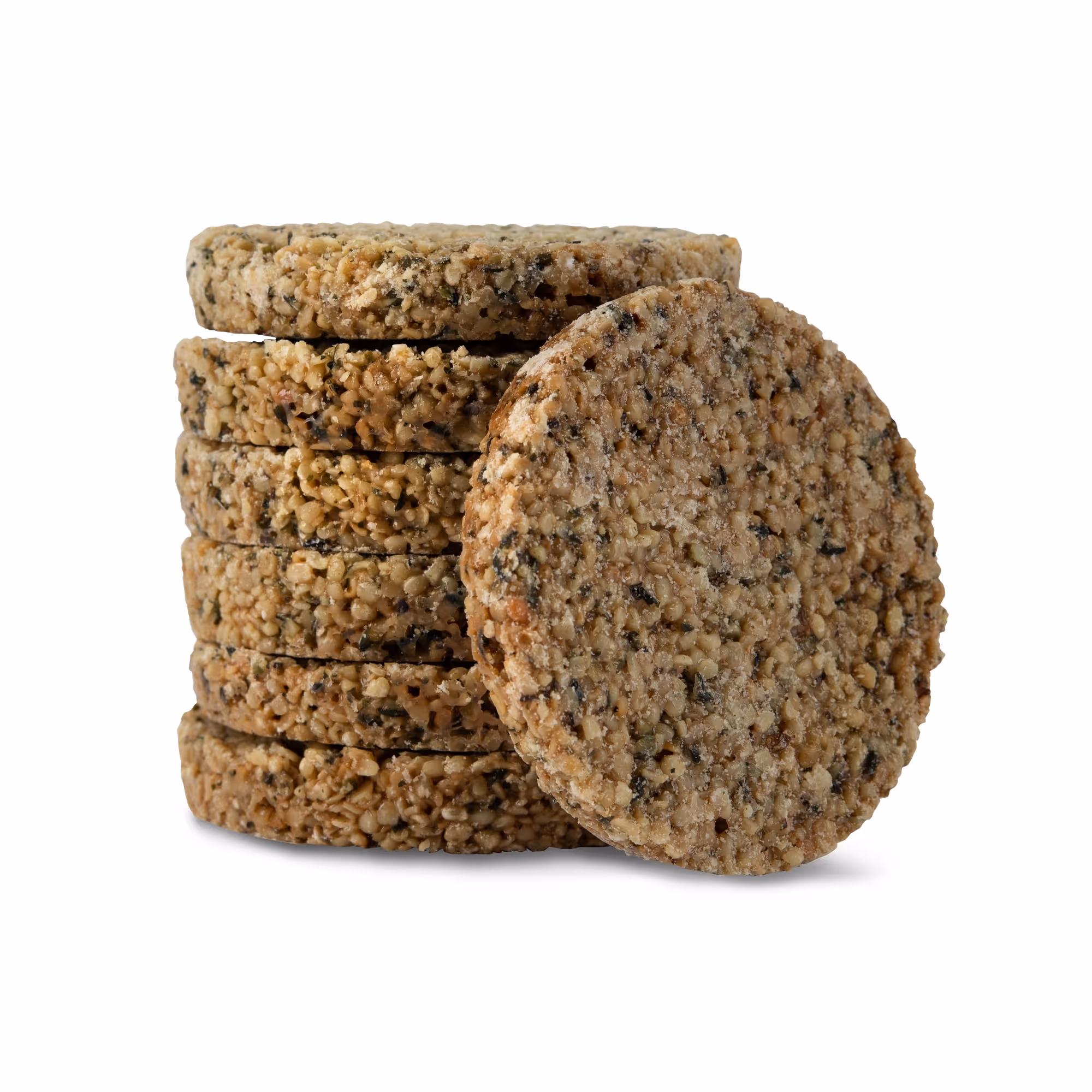 Stack of hemp seed cookies infused with CBD from Pure Shenandoah, baked in Virginia with a nutty flavor and plant-based protein.
